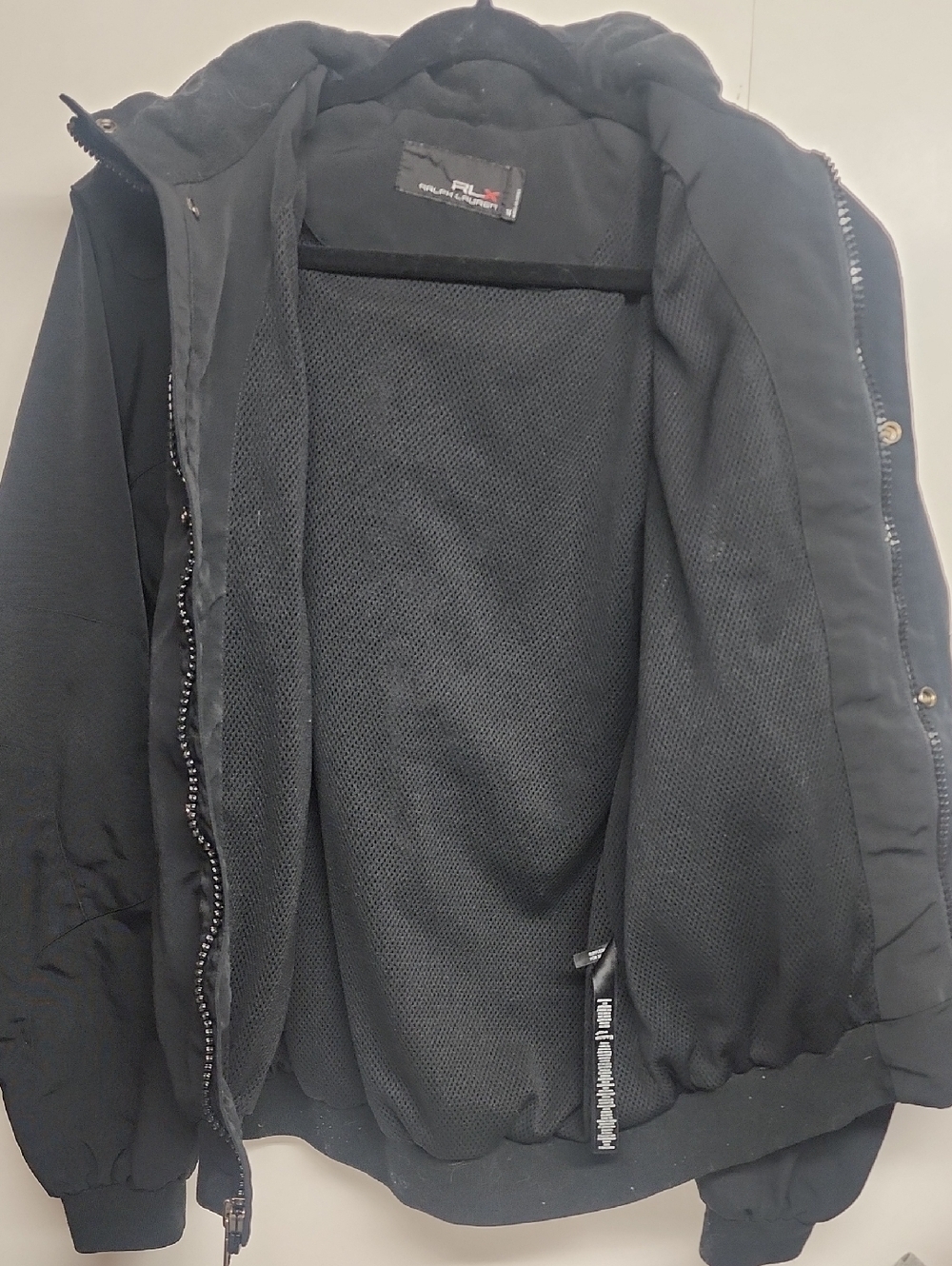 Ralph Lauren RLX Unisex Black Softshell Lined Size M Jacket Moto Biker Gorpcore - Picture 10 of 12